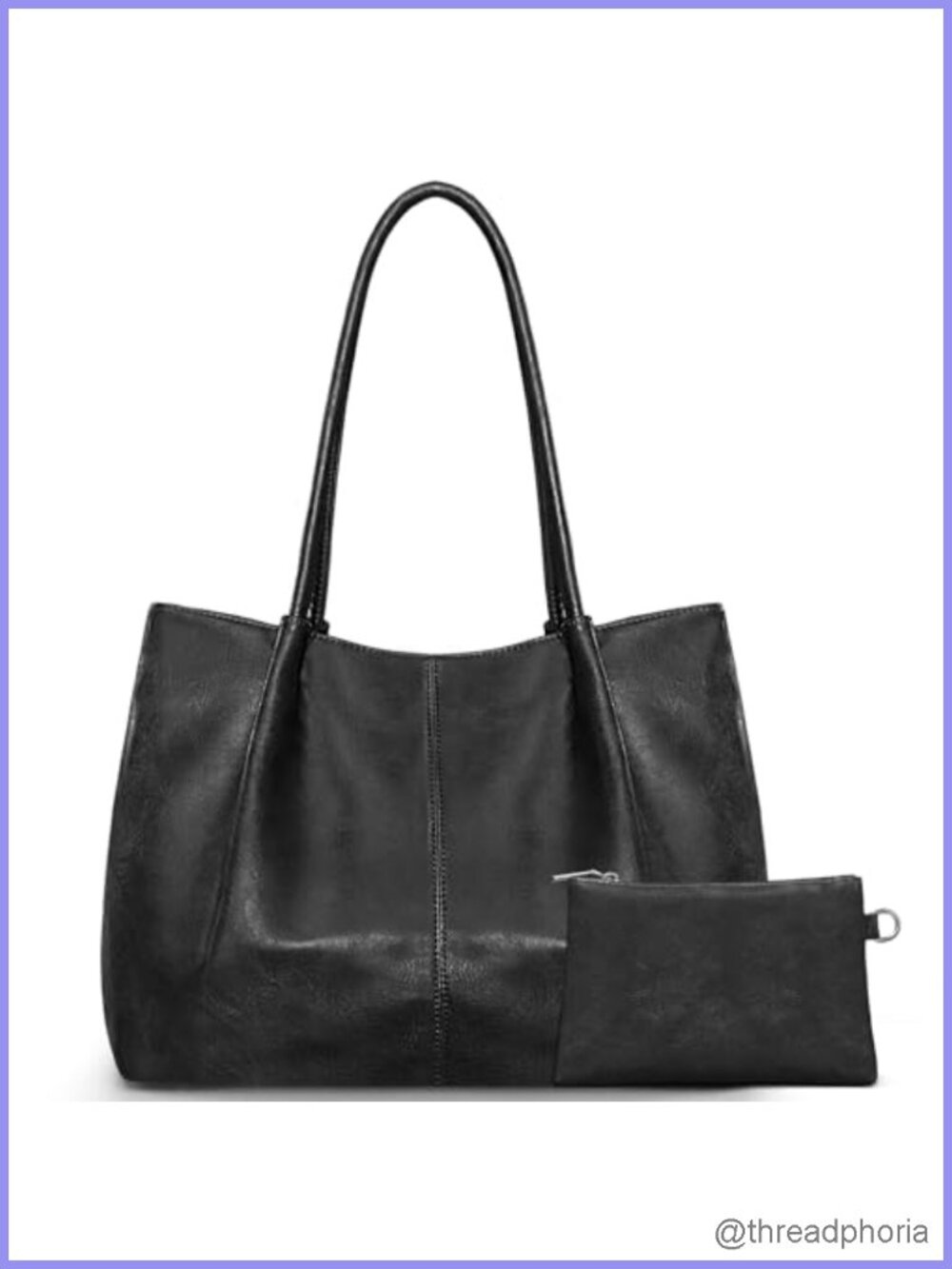 Large Vegan Leather Tote Bag for Women Work 16L Shoulder Purse